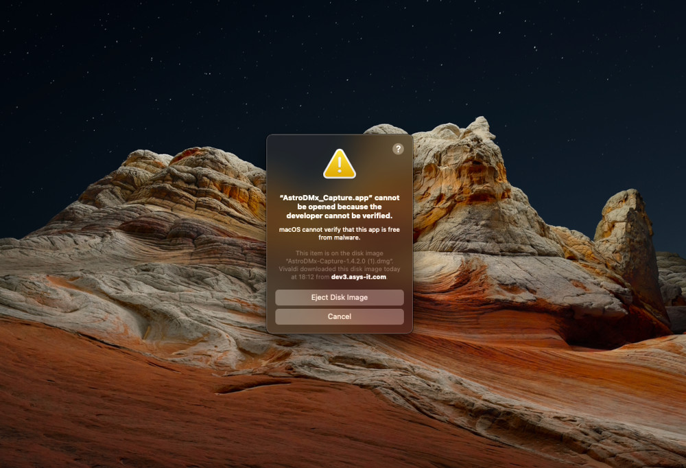 Screenshot of macOS showing permission denied error message