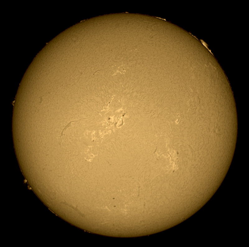 Hydrogen alpha image of the Sun captured with the SC432M camera.